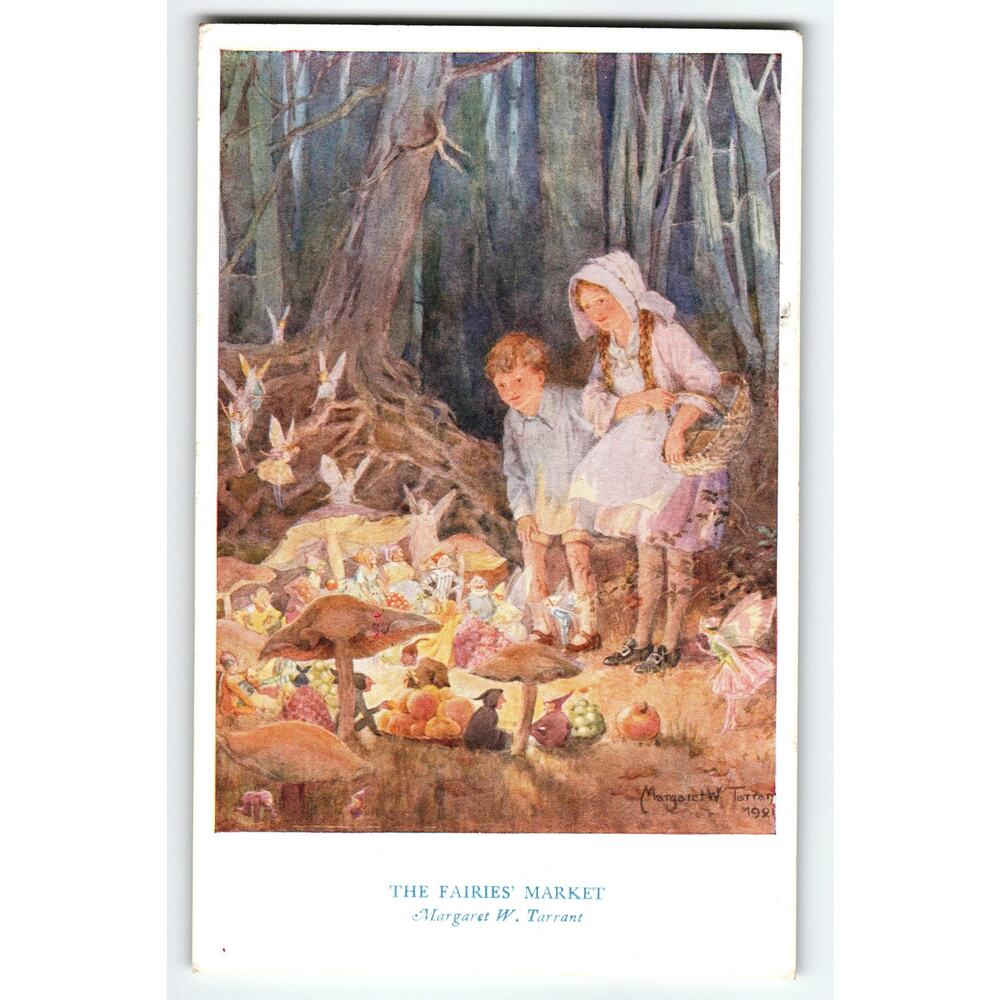 Margaret W. Tarrant 'The Fairies' Market' Fantasy Artist Postcard